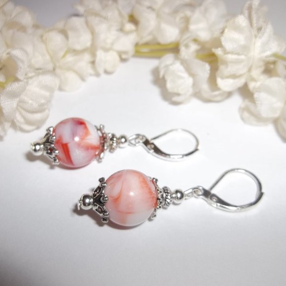 Cute Orange & White Dangle Earrings Set NWT 5514 - Picture 4 of 7